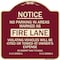Signmission No Parking in Areas Marked as Fire Lane CVC Section 22500.1 & 22658 Alum, 18" x 18", BU-1818-23724 A-DES-BU-1818-23724 - alternate 1